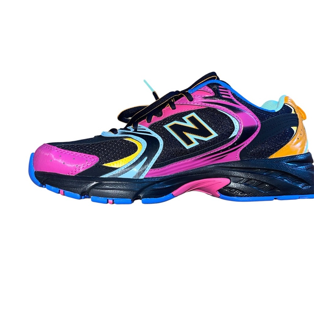 New Balance Pink and Blue Sneakers with Mesh Uppers and Cushioned Soles
